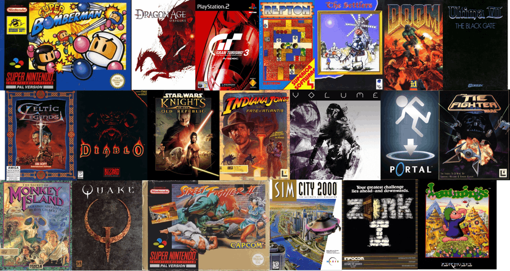 Banner showing the box art for all 20 games.